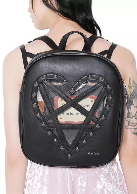 Zaino a forma di cuore gotico Punk